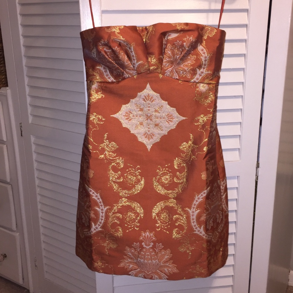 Free People Copper Combo Strapless Dress. NWT.